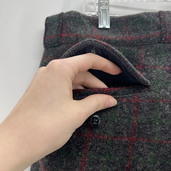 VINTAGE JOHNSON WOOLEN GRAY STRIPED HEAVY WOOL PANTS Sz 37 X 31.5 Thick - Picture 5 of 14